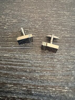 Gunmetal Black Rectangular Men's Cufflinks